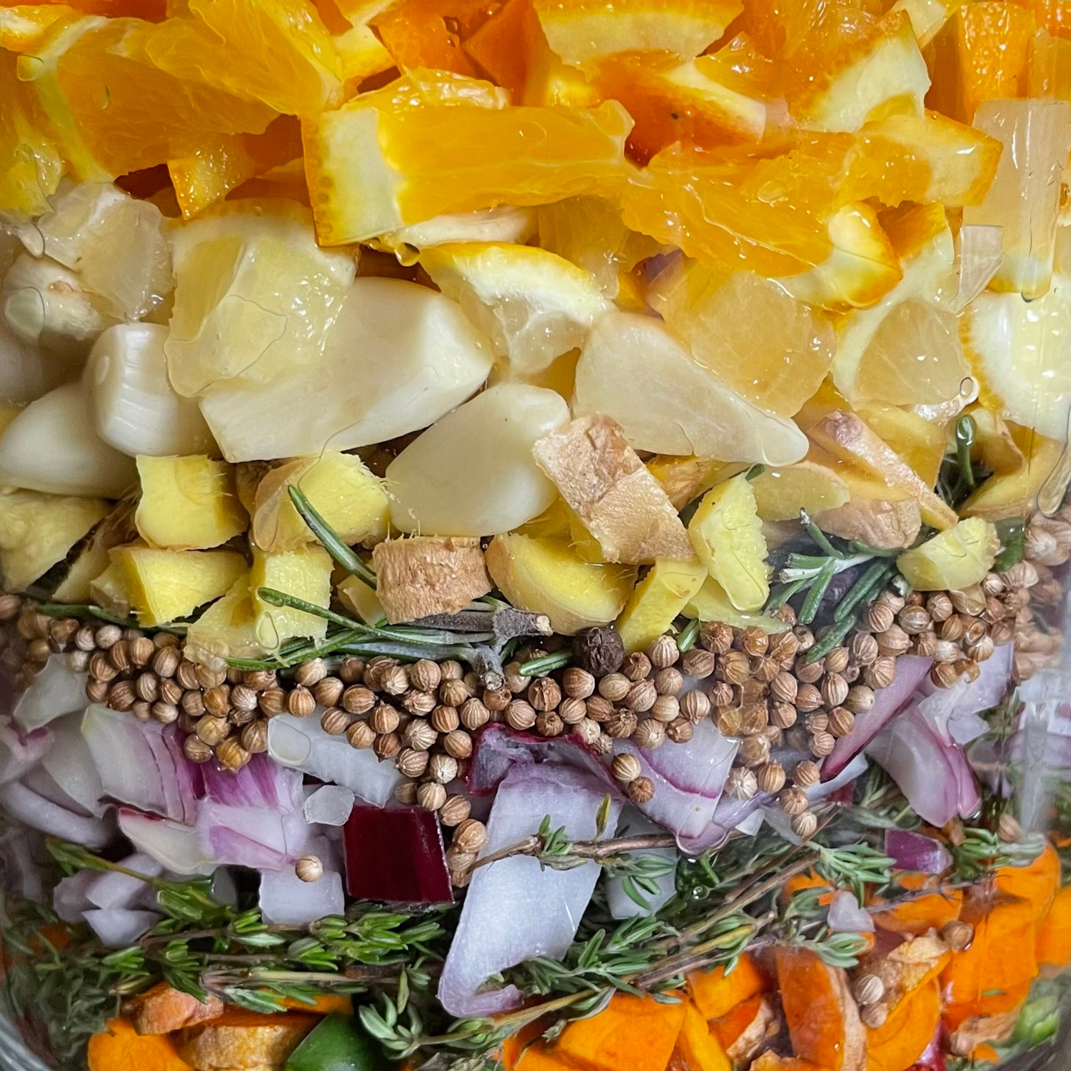 Ingredients in a jar
